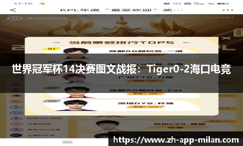 世界冠军杯14决赛图文战报：Tiger0-2海口电竞